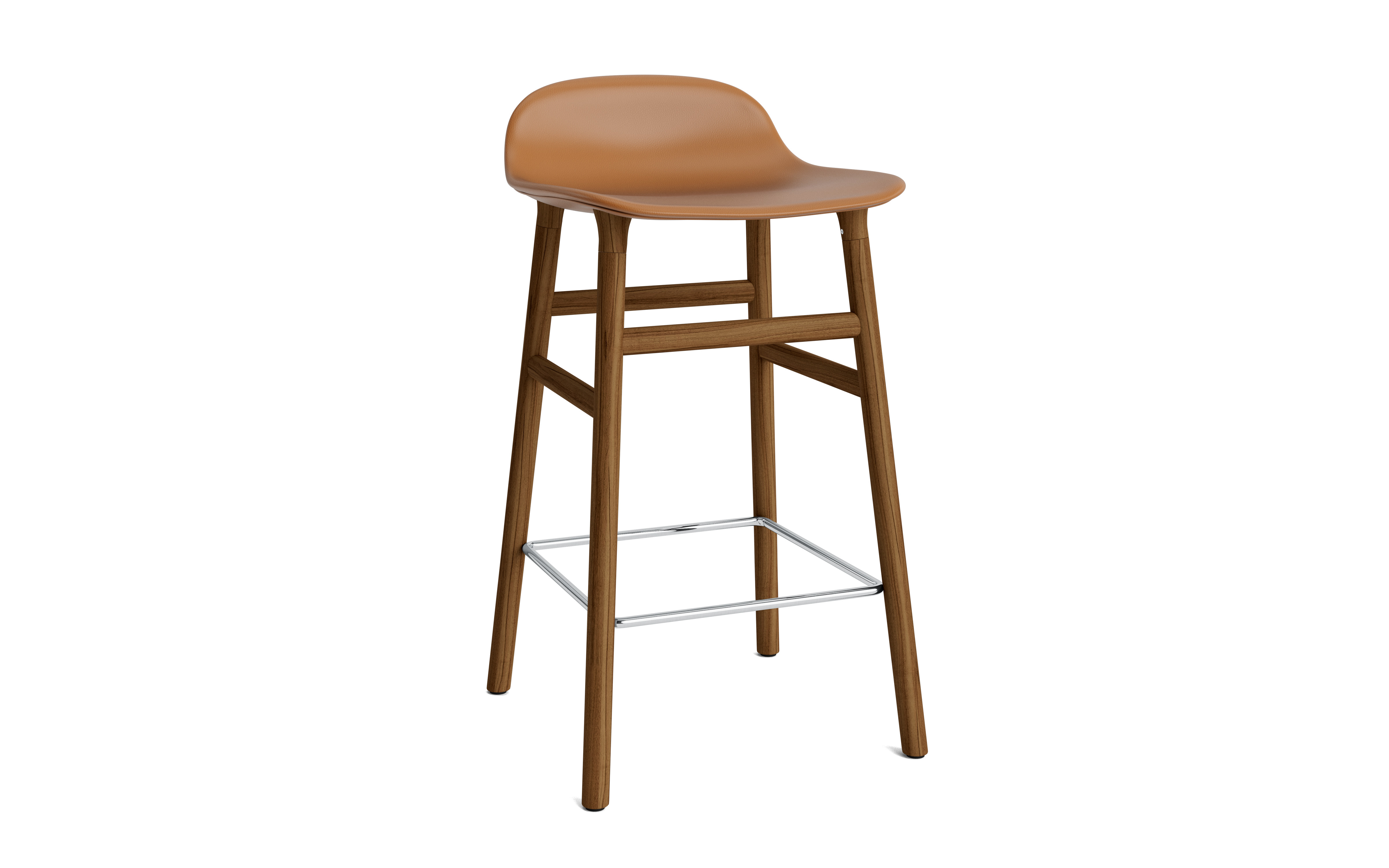 Normann Copenhagen Form 65cm Upholstered Barstool - Walnut