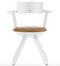Legs and armrest: birch, white lacquer
Seat shell: polypropylene, white
Seat: natural leather, caramel