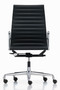 Vitra Eames Aluminium Chair EA 119 - Black Leather - Chromed - Front View