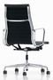 Vitra Eames Aluminium Chair EA 119 - Black Leather - Chromed - Rear Angle View