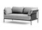 HAY Can 2 Seater Sofa, Black Canvas, Black Strap, Light Grey Fabric, Black Frame