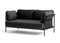 HAY Can 2 Seater Sofa, Black Canvas, Black Strap, Black Fabric, Black Frame