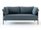 HAY Can 2 Seater Sofa, Black Canvas, Black Strap, Blue Fabric, Dusty Grey Frame