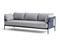 HAY Can 3 Seater Sofa, Blue Canvas, Black Strap, Light Grey Fabric, Black Frame