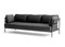 HAY Can 3 Seater Sofa, Black Canvas, Black Strap, Black Fabric, Black Frame