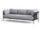 HAY Can 3 Seater Sofa, Black Canvas, Black Strap, Light Grey Fabric, Black Frame