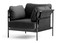 HAY Can Armchair, Black Canvas, Black Strap, Black Fabric, Black Frame