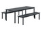 Muuto Linear Steel Table 200cm Black with Benches