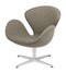 Fritz Hansen Swan Chair - Kvadrat Divina Melange 260 Dusty Brown Fabric