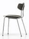 Vitra Moca Chair Dark Oak / Chromed Base - Side Angle View