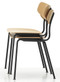 Vitra Moca Chair Natural Oak / Powder-Coated Base - Stacked