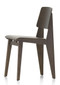 vitra chaise tout bois chair by jean prouve - dark oak - side view