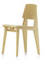 vitra chaise tout bois chair by jean prouve - natural oak - front angle view
