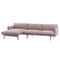 Muuto Outline Sofa With Chaise Longue - Kvadrat Fiord 551 - Left Hand - Black Powder-Coated Aluminium Base