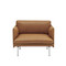 Muuto Outline Chair - Refine Cognac Leather - Polished Aluminium Base