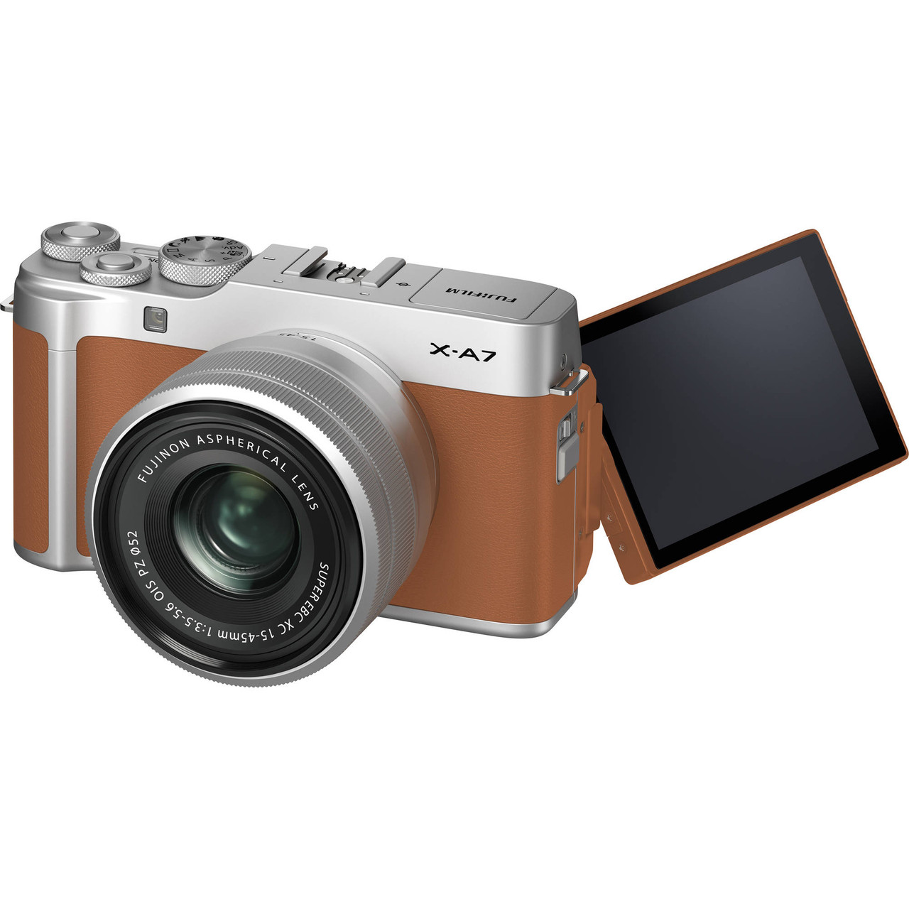 Fujifilm X-A7 Mirrorless Digital Camera with 15-45mm Lens - Camel