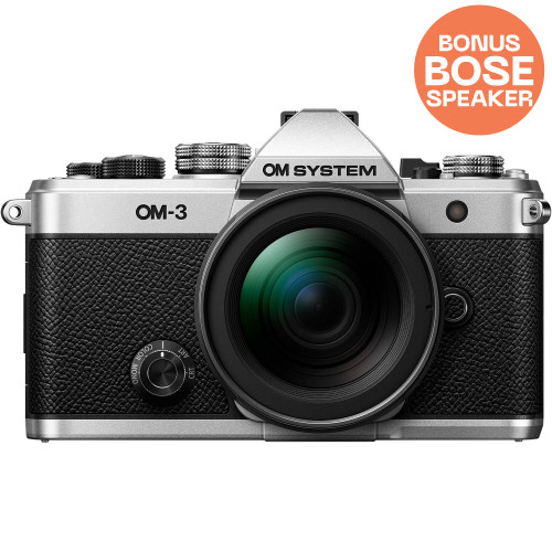 OM System OM-3 Mirrorless Camera with 12-45mm F/4 PRO Lens - Silver (New)