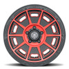 ICON Alloys Victory, Satin Black w/Red, 17 x 8.5 / 5 x 4.5, 0mm Offset, 4.75" BS