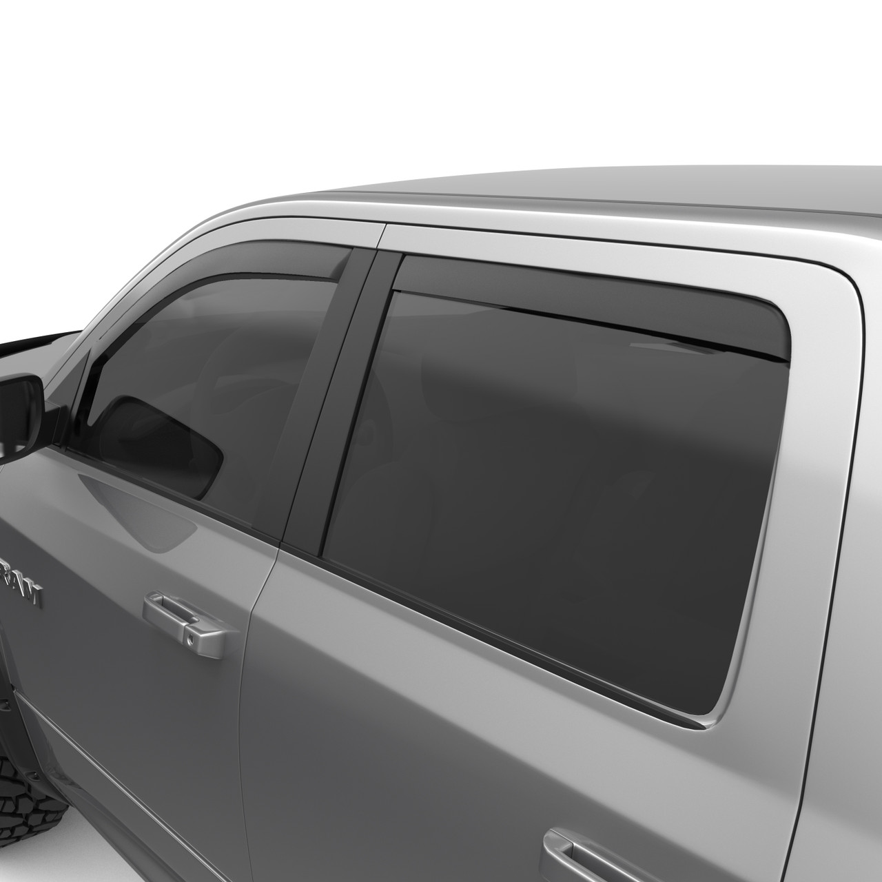 Window Deflectors In-Channel , Front and Rear, Black | (09-24) Ram 1500 Classic, (10-18) Ram 2500/3500, Crew Cab | 572755