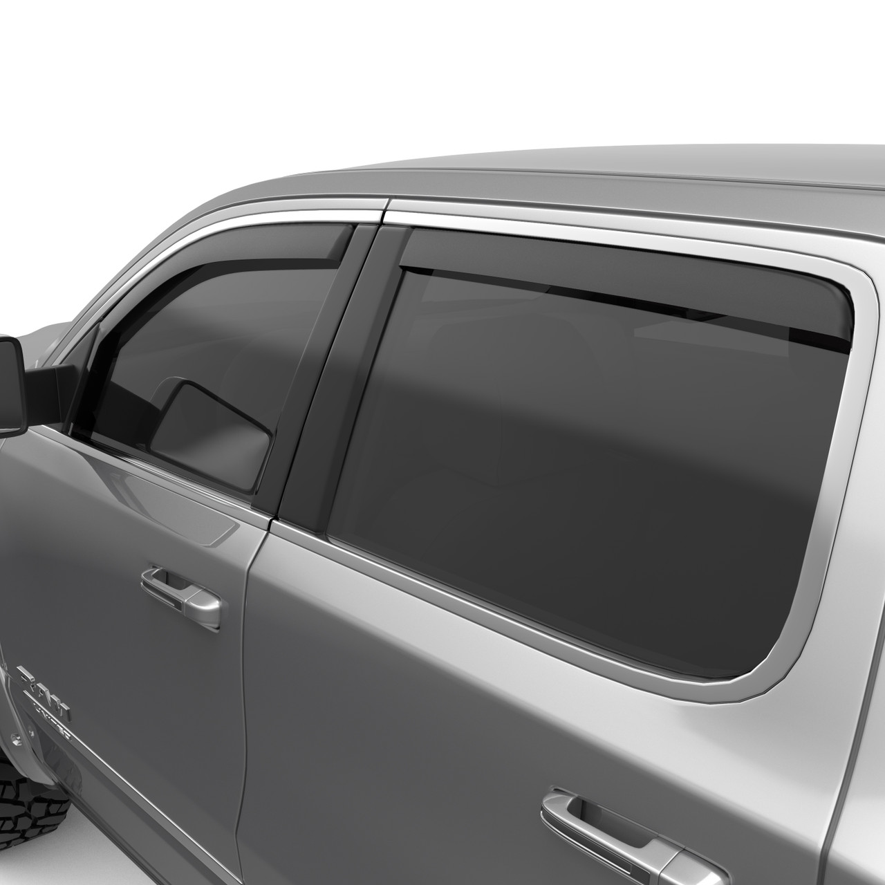 Window Deflectors In-Channel , Front and Rear, Black | (19-24) Ram 1500, Crew Cab | 572955