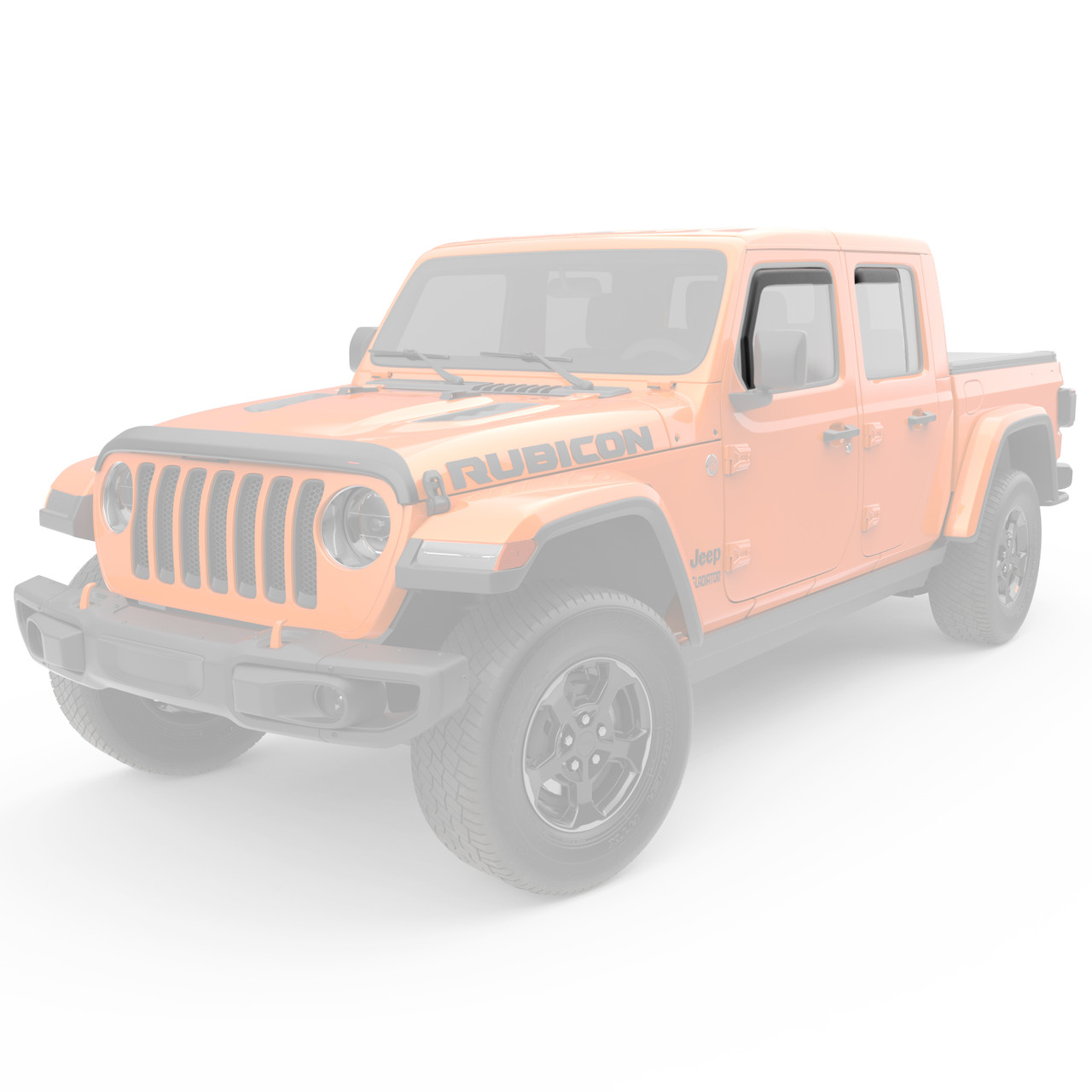 Window Deflectors In-Channel , Front and Rear, Black | (18-24) Wrangler JL, (20-24) Gladiator JT, 4 Door, Sport Utility | 575255