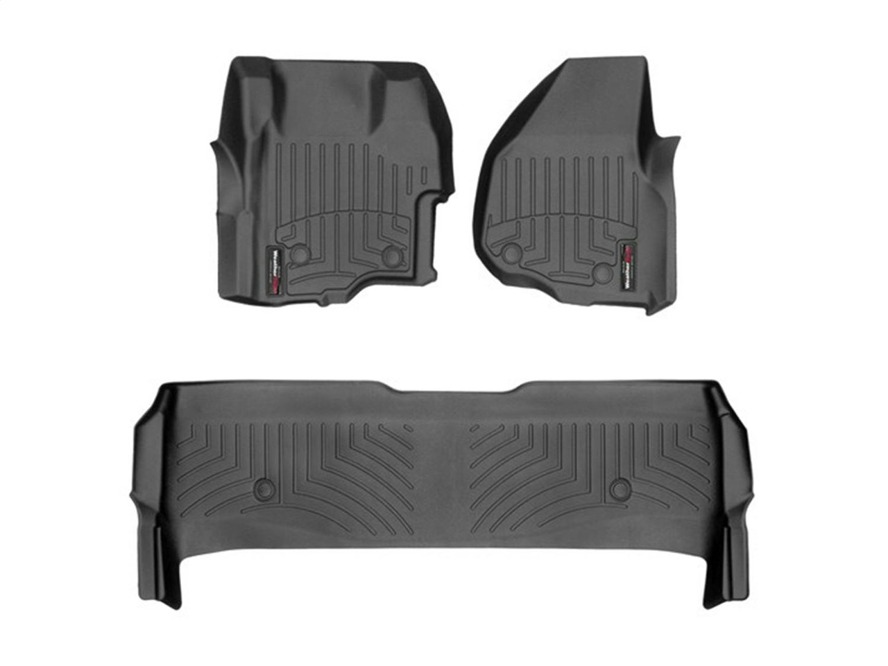 Floor Liners, Front and Rear, Black | (11-16) Super Duty F-250/F-350/F-450/F-550, Vinyl Floors | 444261V-443052V