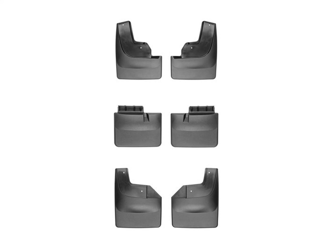 No-Drill Mud Flaps, Front, Mid, and Rear, Black | (17-20) F-150 Raptor | 110073-110078-120073