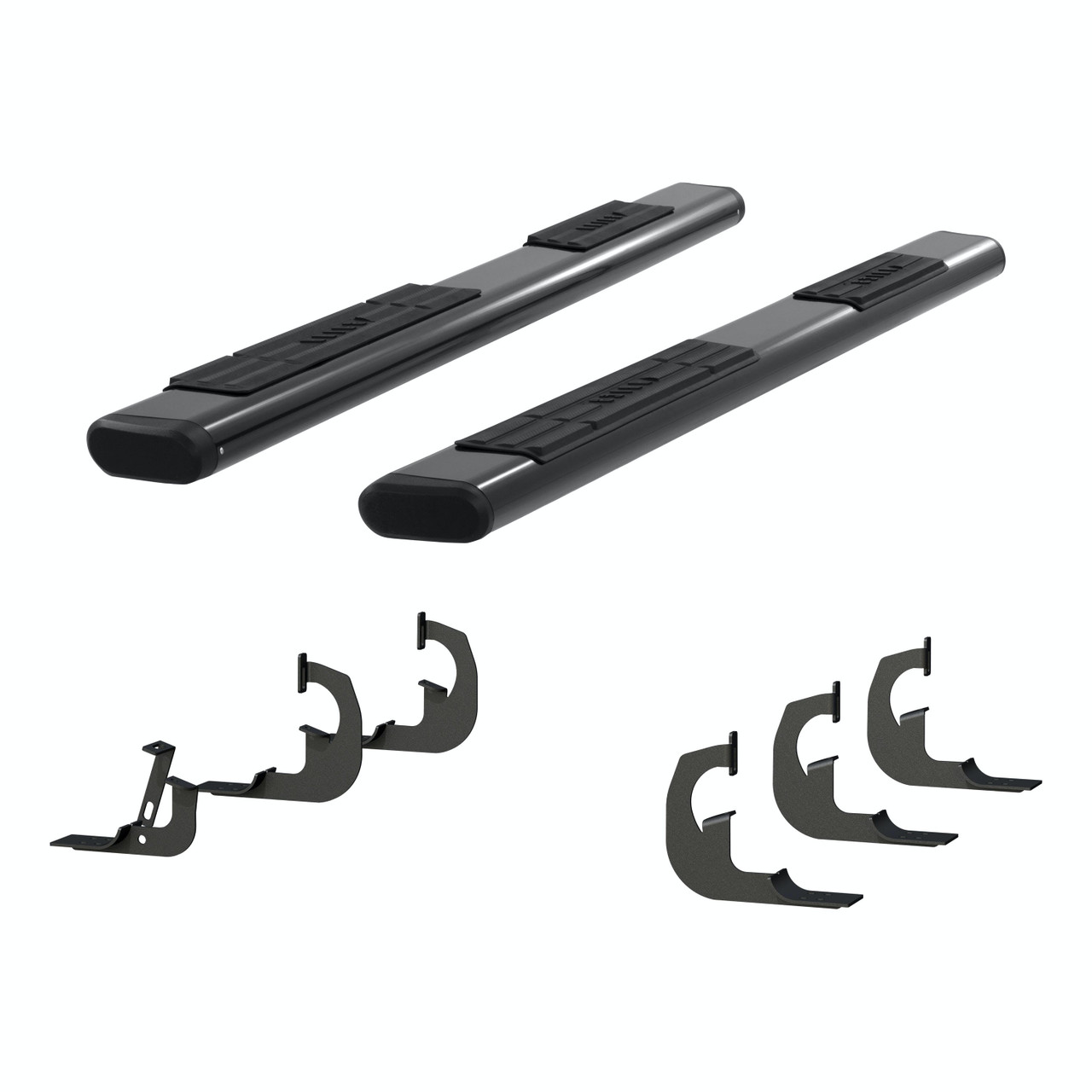 6" Oval Side Steps, Black | (07-19) Silverado/Sierra 2500HD, (07-18) Sierra 3500HD, (08-18) Silverado 3500HD, Crew Cab (diesel) | 4445045