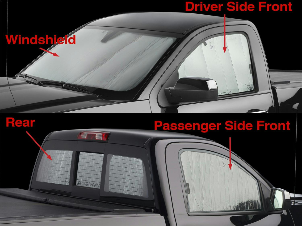 SunShade Kit, Full Vehicle, Silver/Black | (14-18) Silverado/Sierra 1500, (15-19) Silverado/Sierra 2500HD/3500HD, Regular Cab | TS0001K3