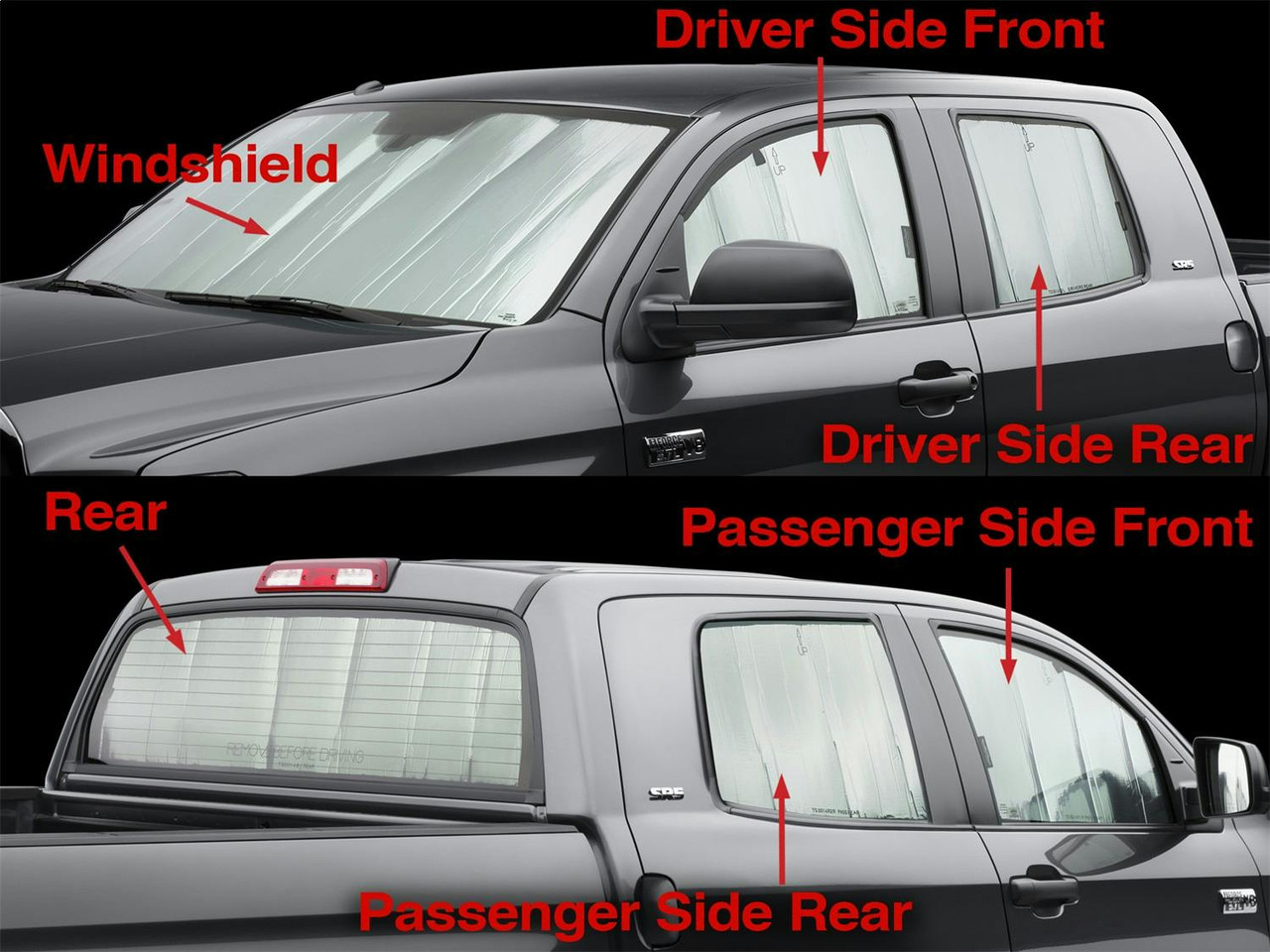 SunShade Kit, Full Vehicle, Silver/Black | (14-21) Tundra, Double Cab | TS0014K1