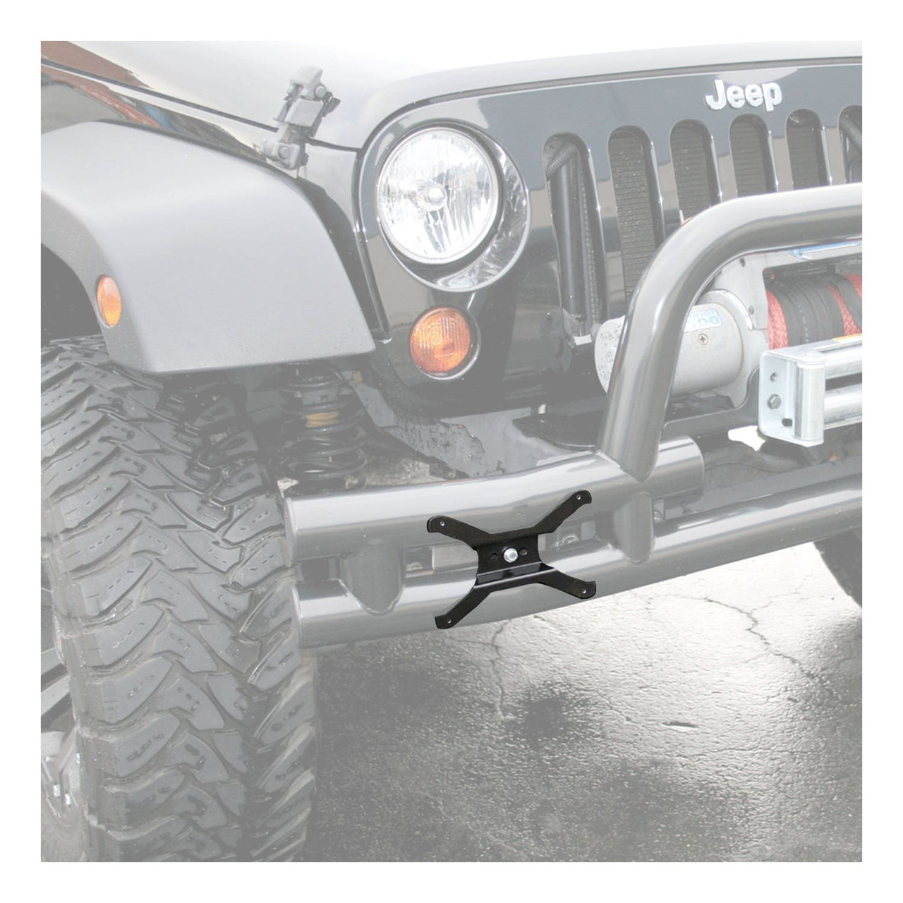 Bumper License Plate Bracket, Black, Steel | Jeep (Universal) | 55-0000
