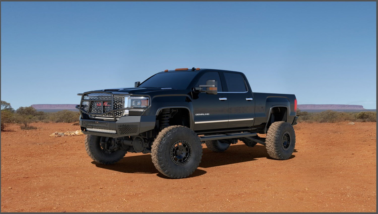 Midnight Bumper With Grille Guard, Front | (15-19) Sierra 2500/3500 | MFG151BM1