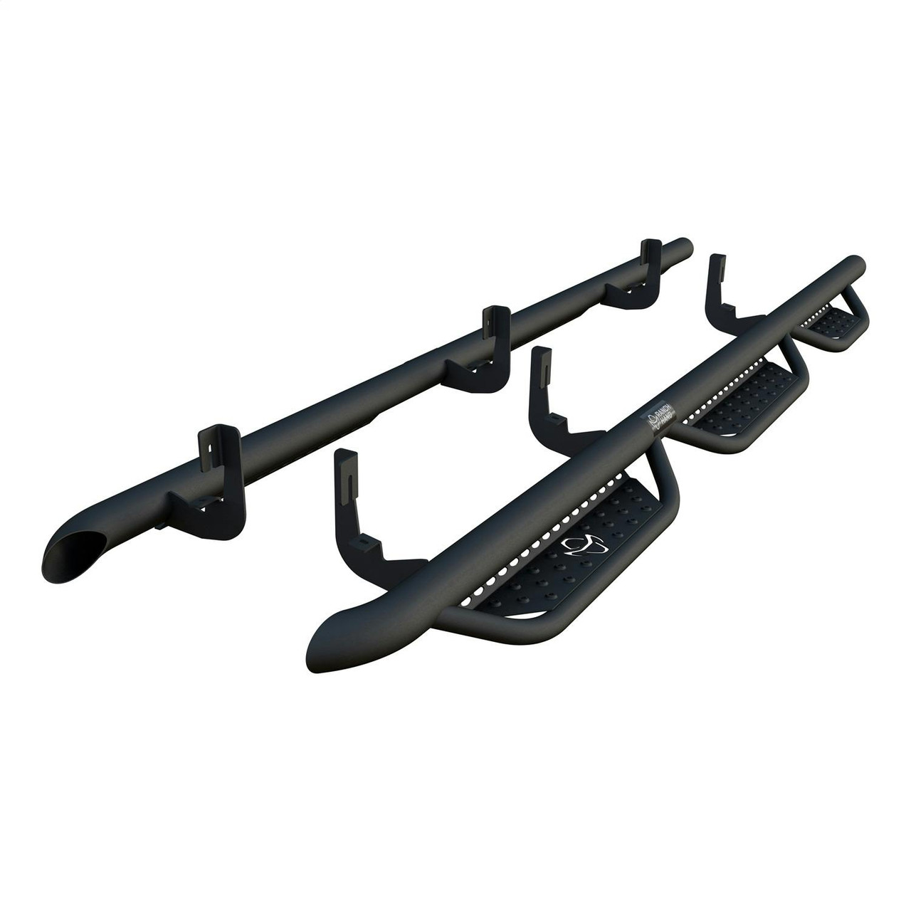 Ranch Hand Midnight Running Steps , Wheel To Wheel | (19-24) Silverado/Sierra 1500, (20-24) Silverado/Sierra 2500HD/3500HD, Crew Cab, 6' Bed | MRSC191C6B6S