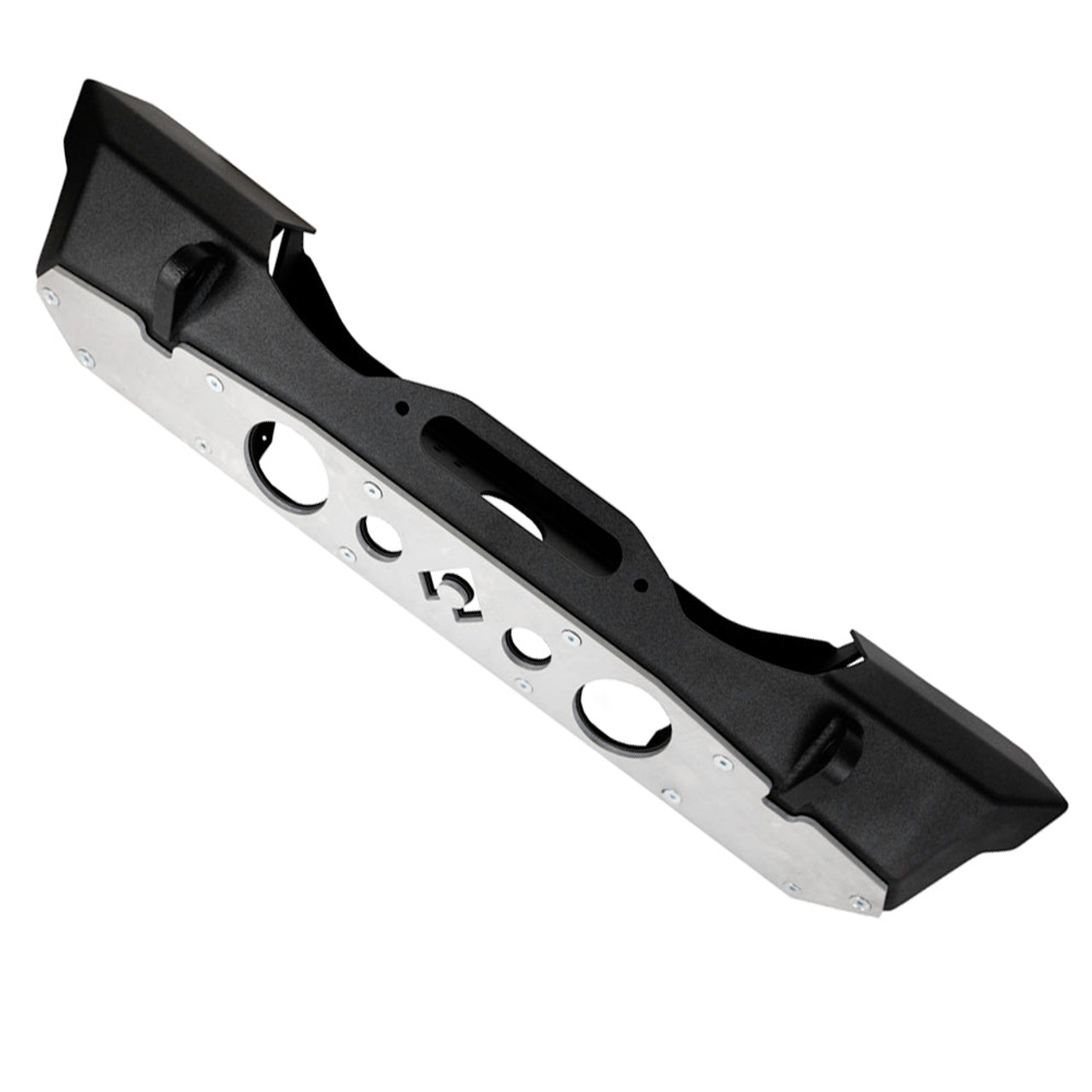 Nighthawk Bumper with Aluminum Skid, Front, Black, Steel | (07-18) Wrangler JK, (18-25) Wrangler JL, (20-25) Gladidator JT | JJ8015
