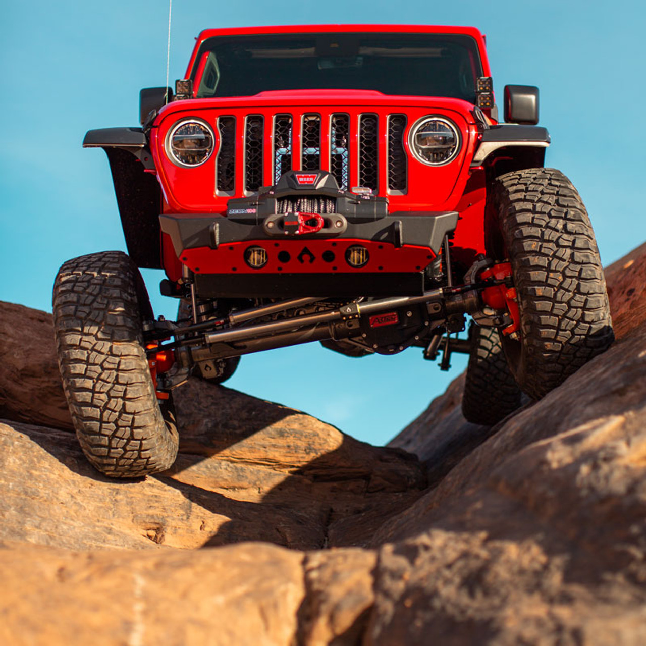 Nighthawk Bumper with Aluminum Skid, Front, Black, Steel | (07-18) Wrangler JK, (18-25) Wrangler JL, (20-25) Gladidator JT | JJ8015