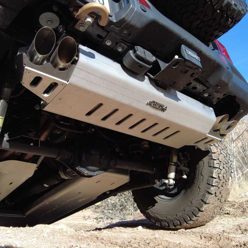 Muffler and Exhaust Tip Skid Plate, Aluminum | (18-25) Wrangler JL, 392 Hemi, 4 Door | JL4113