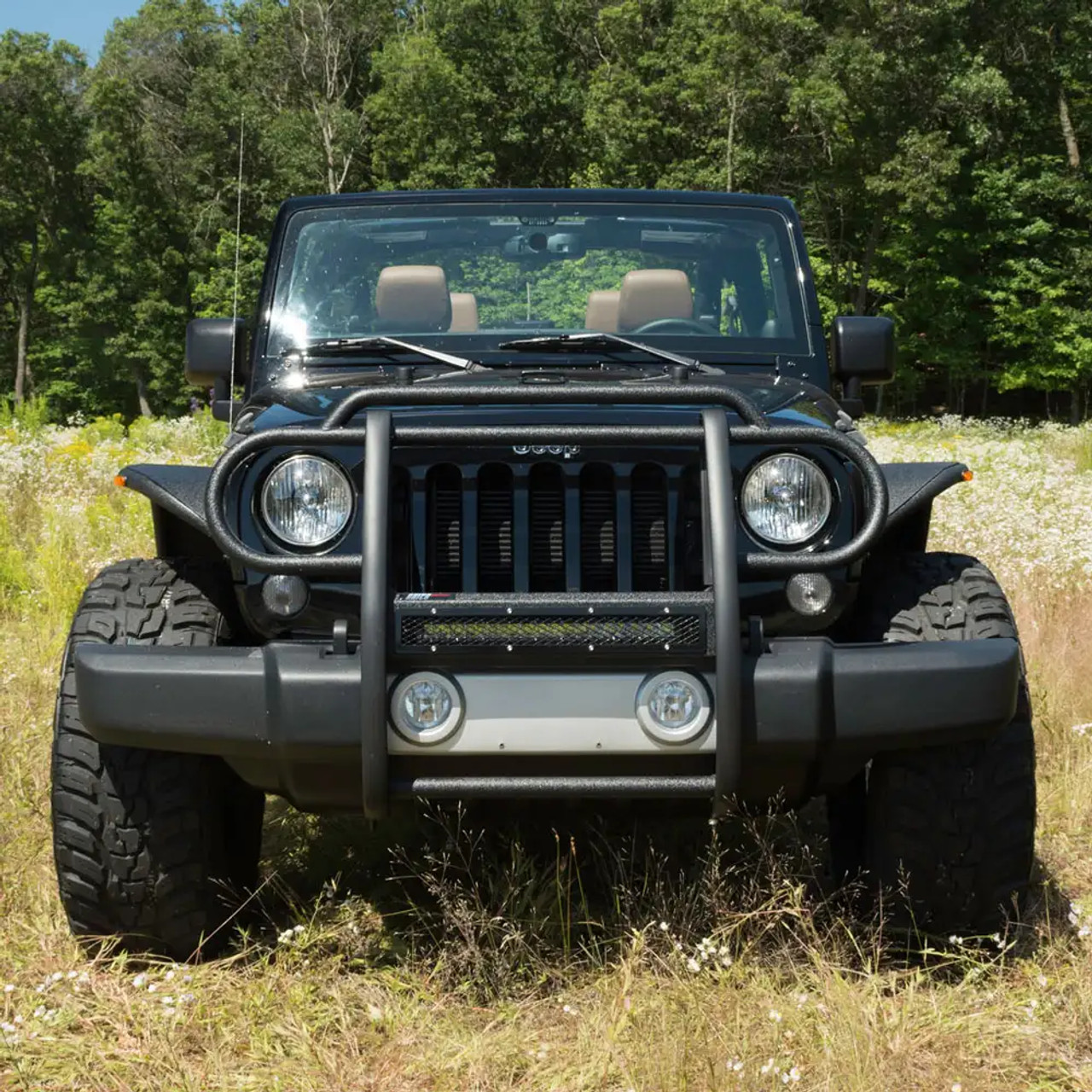 Pro Series Steel Grille Guard, Black | (07-18) Wrangler JK | P1050