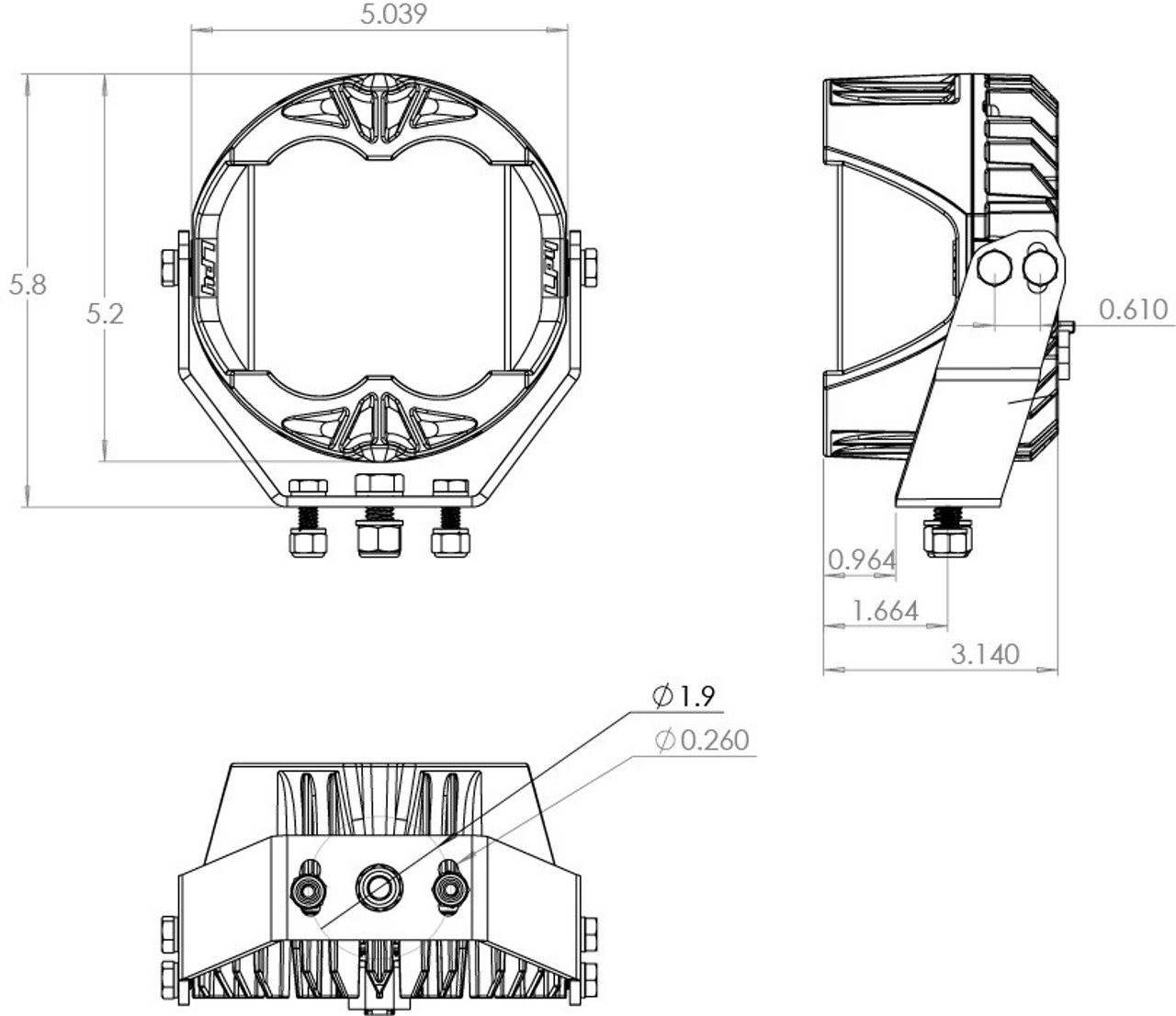 LP4 Pro LED Light Pod, Pair, Driving/Cornering, Clear, Red Backlight | Universal  | 297814