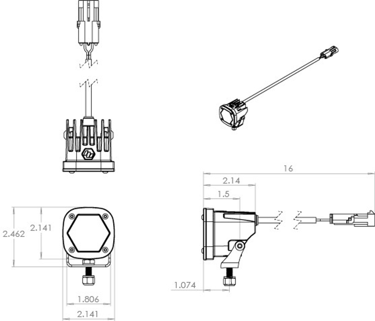S1 White LED Light Pod, Work/Scene, Clear | Universal  | 380006WT
