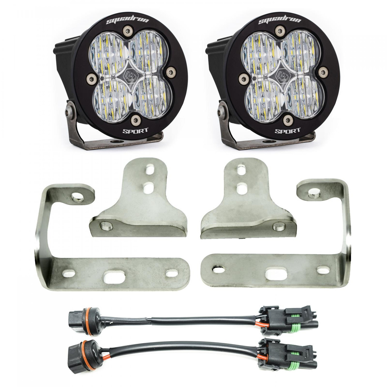 Squadron-R Sport Fog Pocket LED Light Kit, Wide/Cornering, Clear | (18-24) Wrangler JL, (20-24) Gladiator JT OEM Sport Bumper | 447066