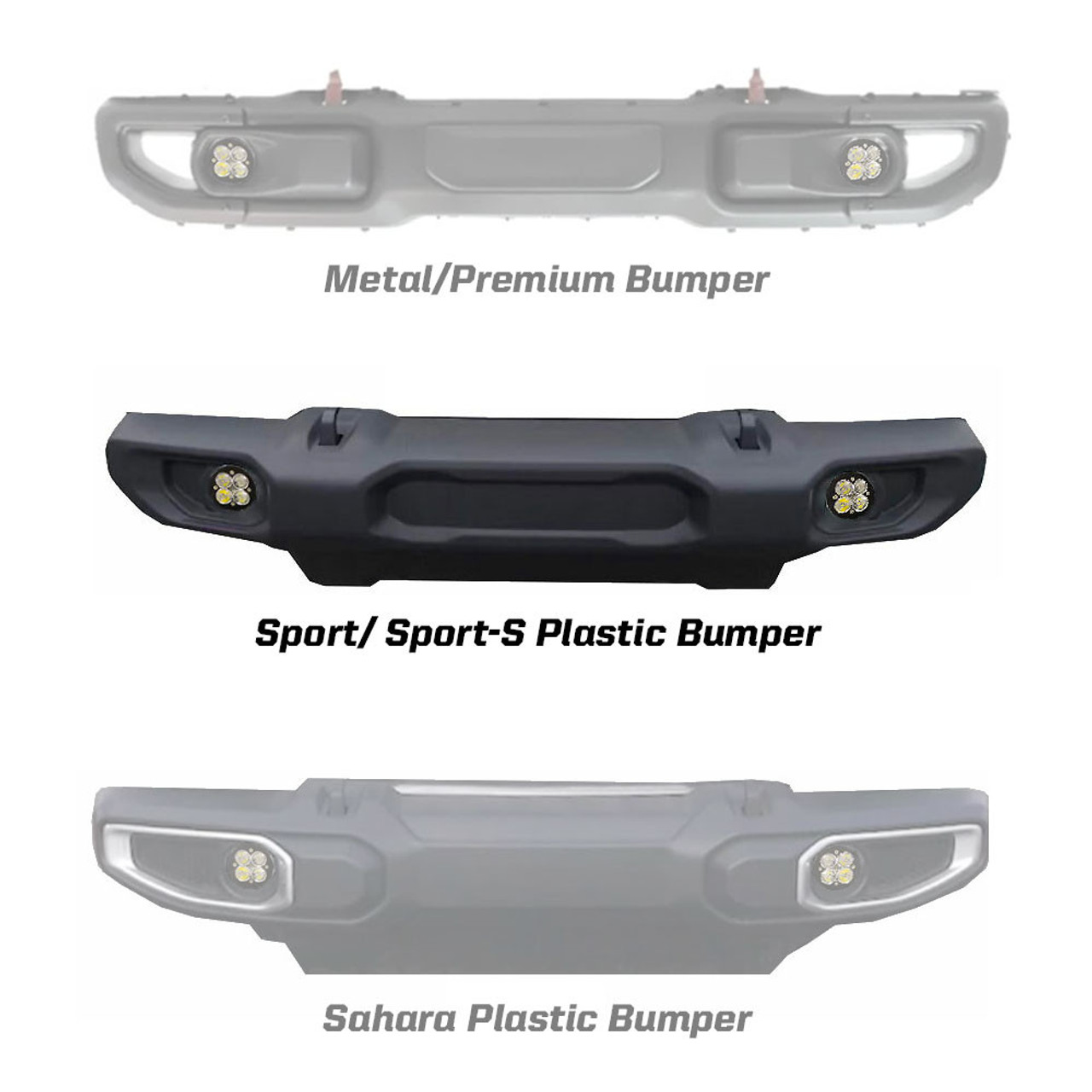 Squadron-R Pro Fog Pocket LED Light Kit, Wide/Cornering, Clear | (18-24) Wrangler JL, (20-24) Gladiator JT OEM Sport Bumper | 447067