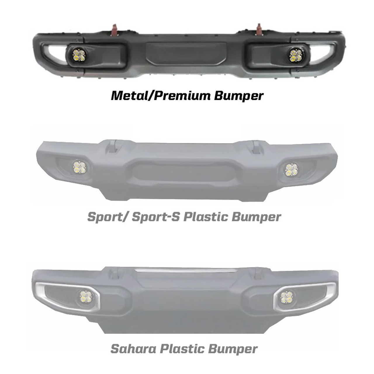 Squadron-R Pro Fog Pocket LED Light Kit, Wide/Cornering, Clear | (18-24) Wrangler JL, (20-24) Gladiator JT OEM Steel Bumper | 447069