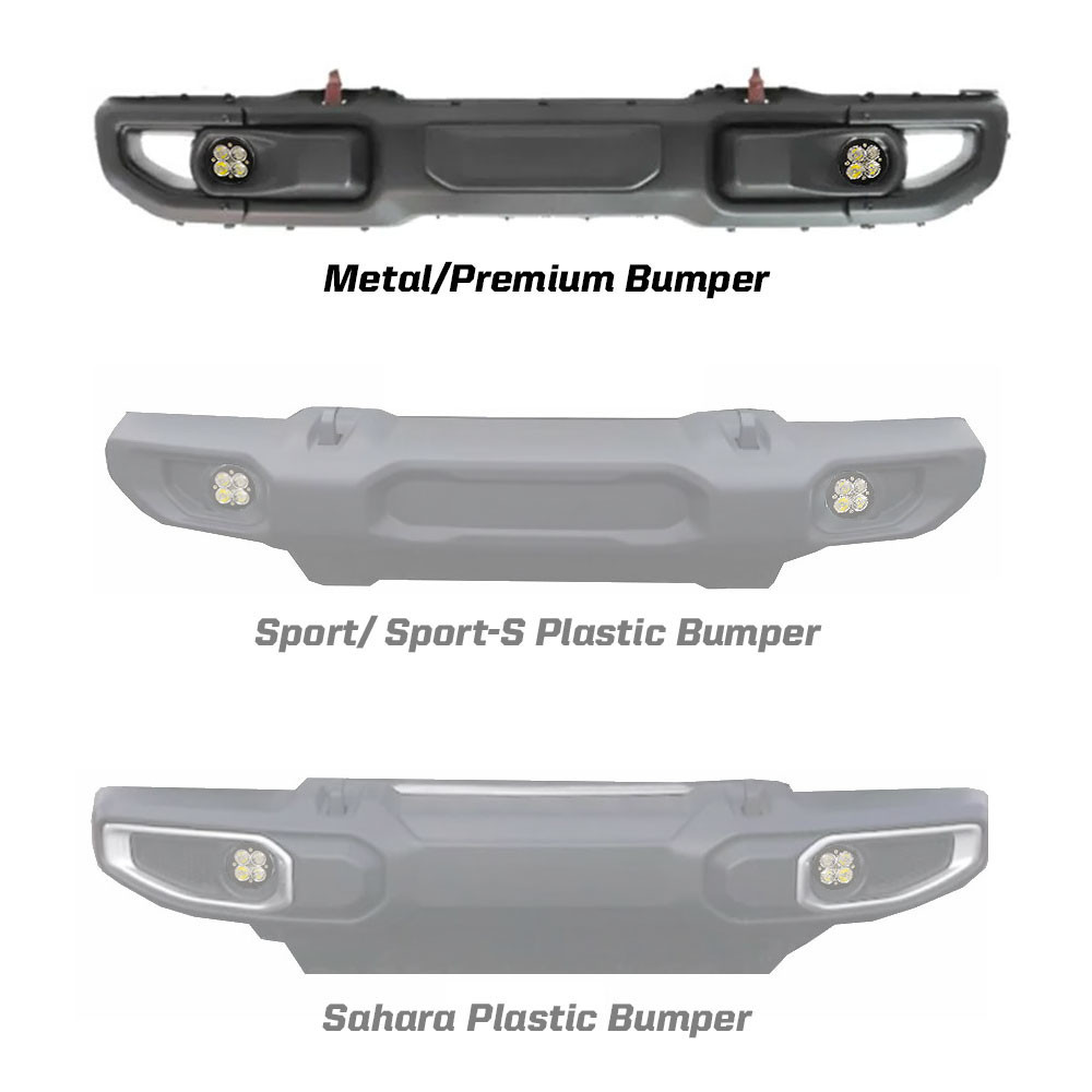 Squadron-R SAE Fog Pocket LED Light Kit, Fog, Clear | (18-24) Wrangler JL, (20-24) Gladiator JT OEM Steel Bumper | 447623