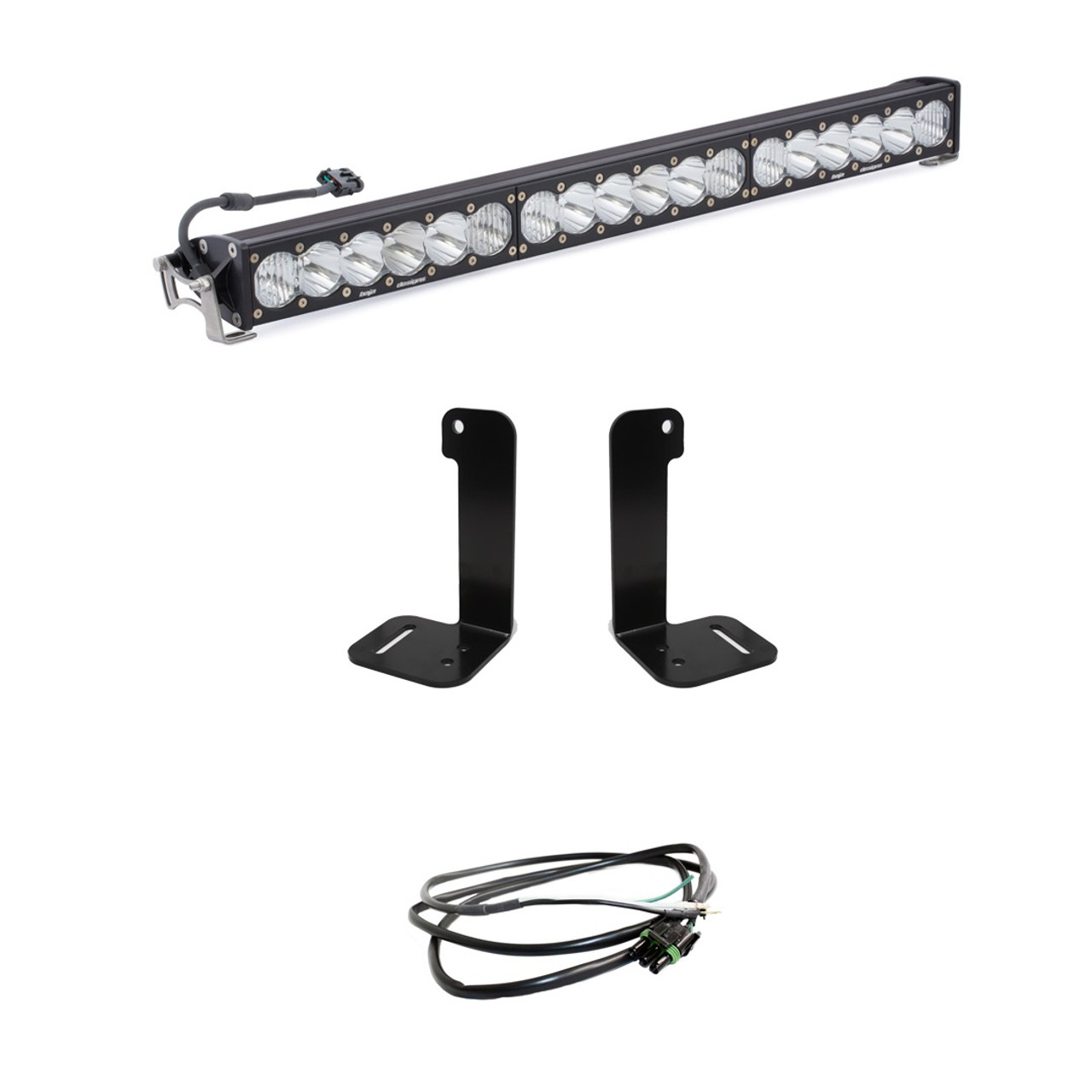 OnX6 Bumper Mount LED Light Bar Kit, 30" LED Light Bar, Driving/Cornering, Clear, Upfitter Harness | (18-24) Wrangler JL, (20-24) Gladiator JT OEM Plastic Bumper | 447657UP