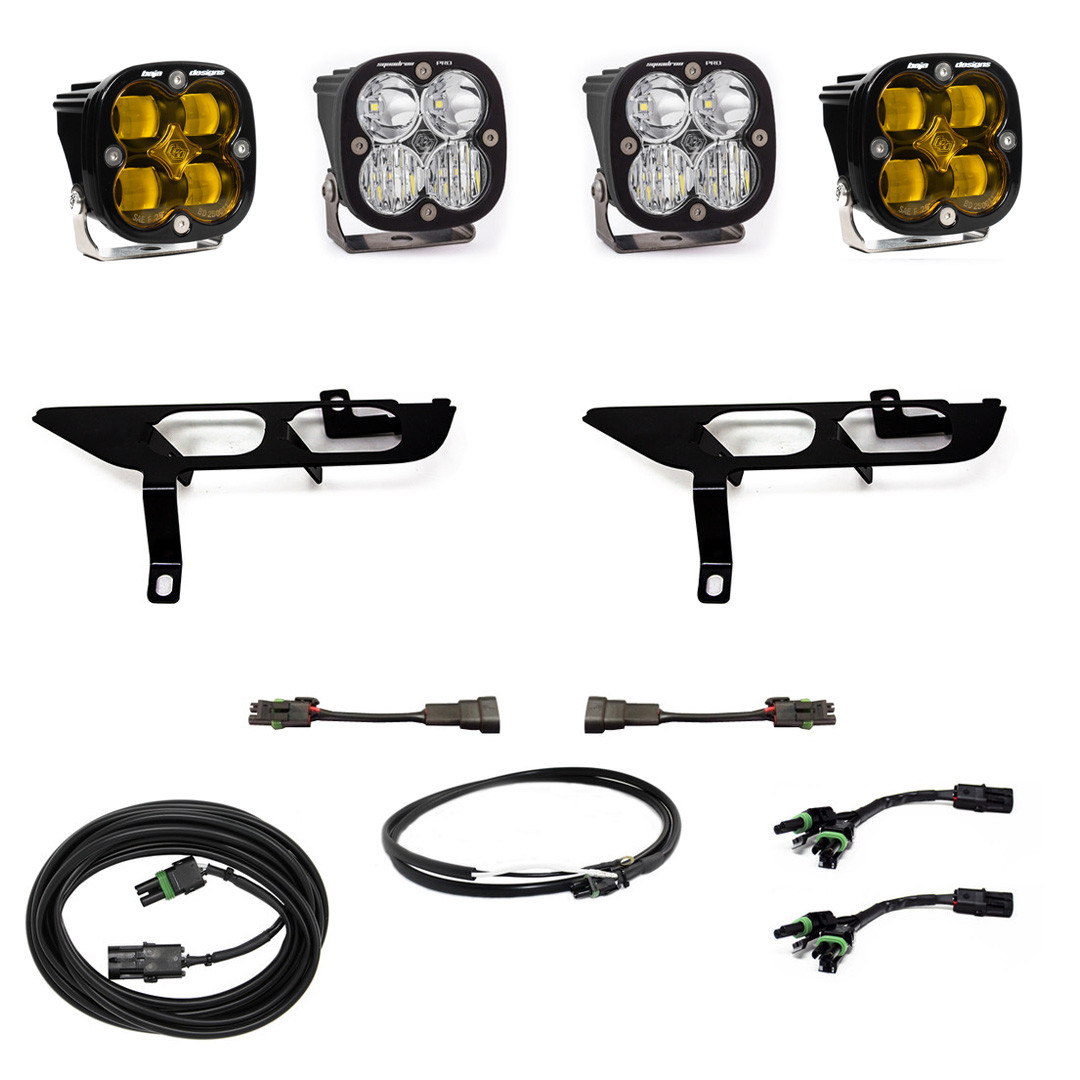Squadron Pro SAE Fog Pocket LED Light Kit, Fog, Amber, Upfitter Harness | (21-23) F-150 Without Daytime Running Lights | 447700UP