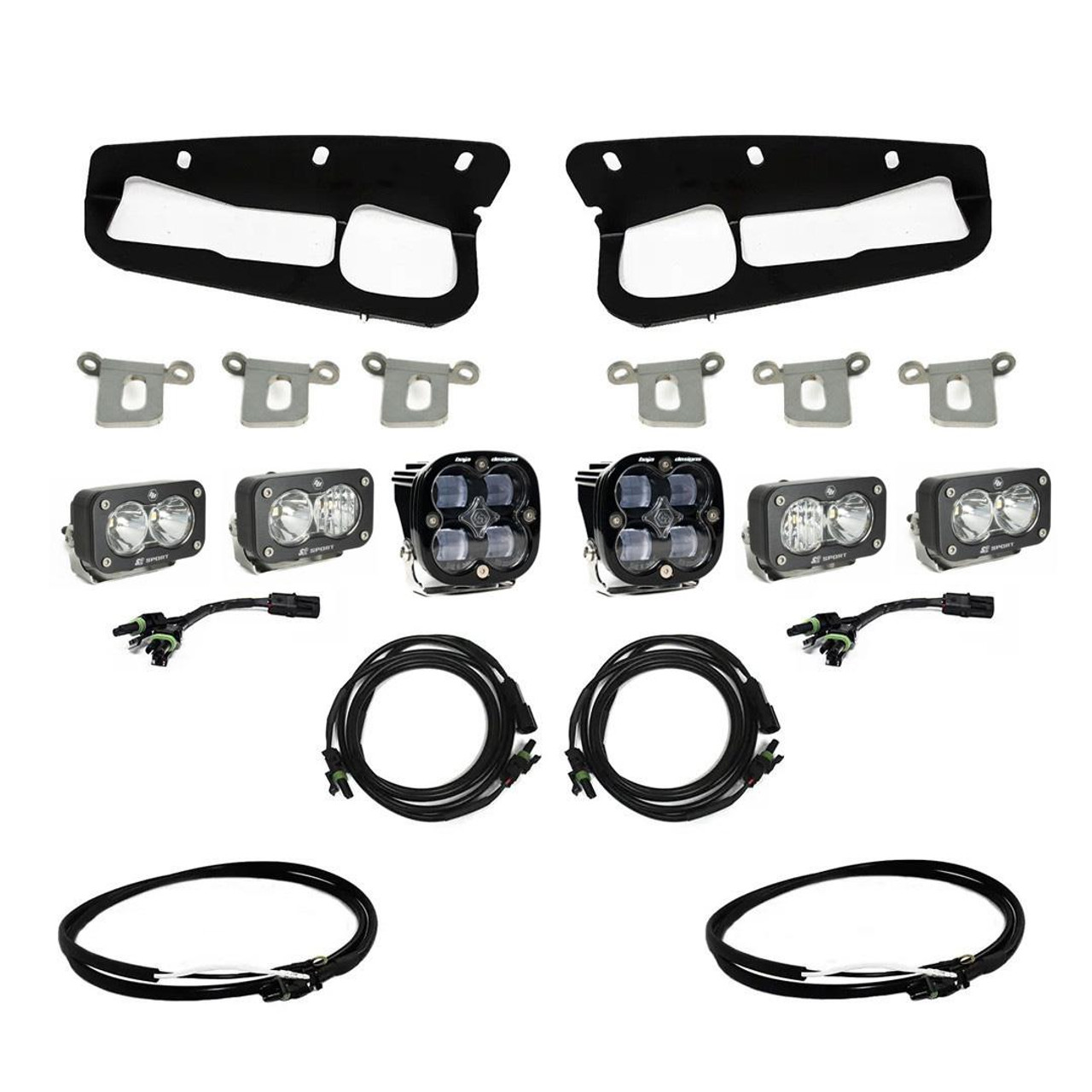 Squadron SAE/Dual S2 Sport Fog Pocket LED Light Kit, Fog, Clear, Upfitter Harness | (21-23) Bronco, (22-24) Bronco Raptor OE Steel Bumper | 447761UP