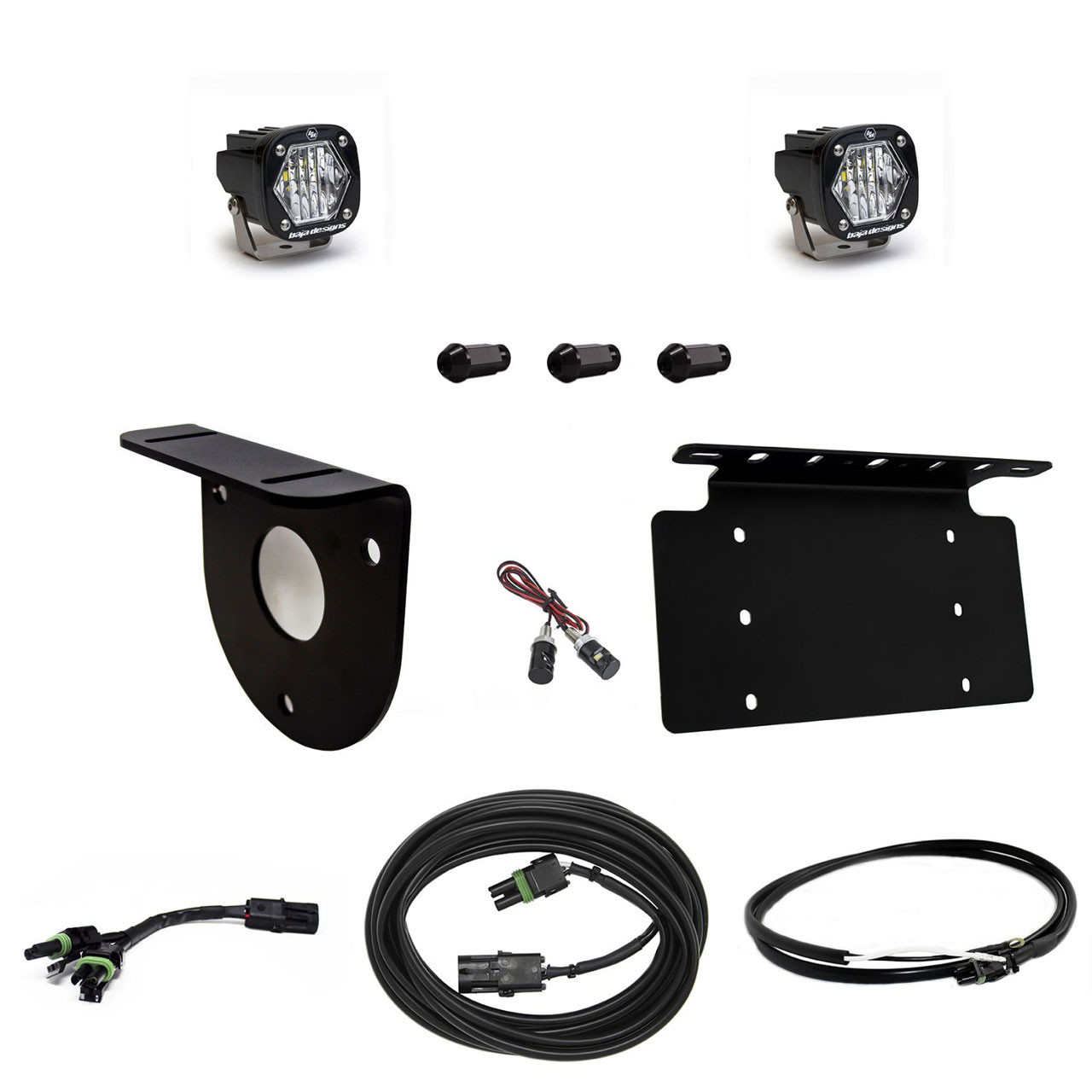 S1 Sport Dual Reverse Light Kit, Multi-Pattern, Clear, License Plate Mount, Upfitter Harness | (21-24) Bronco  | 447765UP