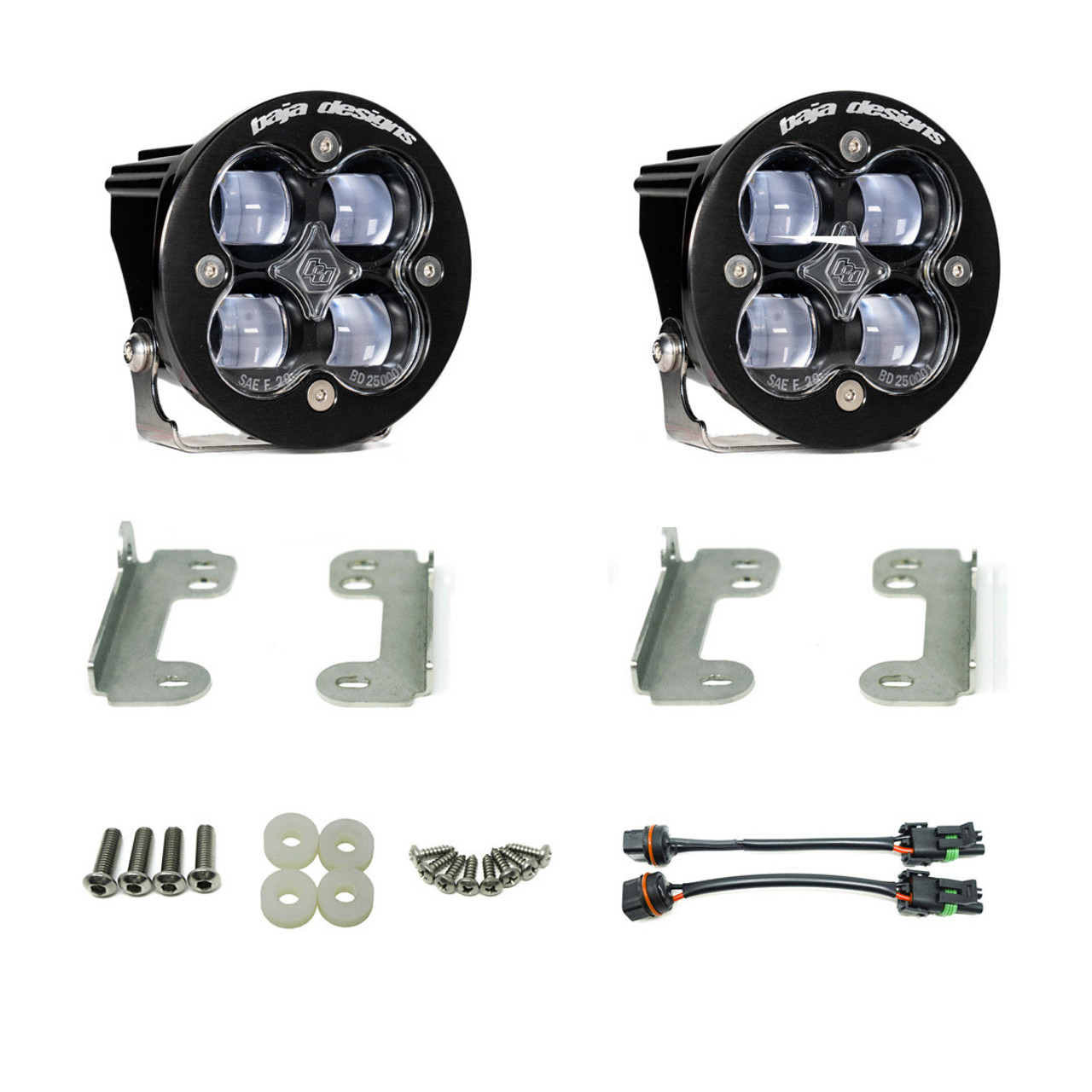Squadron-R SAE Fog Pocket LED Light Kit, Fog, Clear | (07-09) Wrangler JK Standard OEM Bumper | 448142
