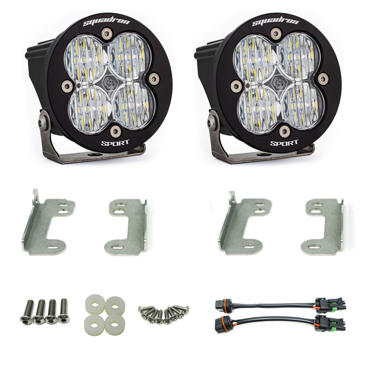 Squadron-R Sport Fog Pocket Mount LED Light Kit, Wide Cornering, Clear | (07-09) Wrangler JK  | 448146