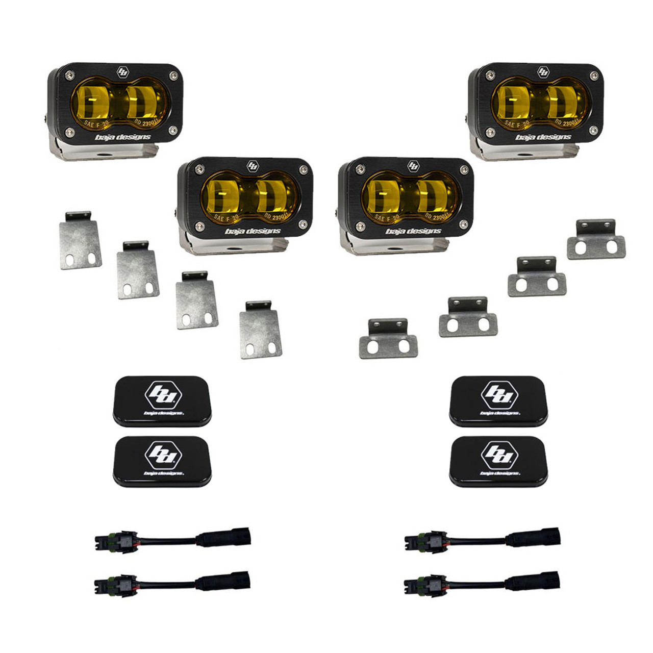 S2 SAE Fog Pocket LED Light Kit, Dual, Fog, Amber | (21-23) F-150 Raptor, (24-25) F-150 Raptor 37/R  | 448171